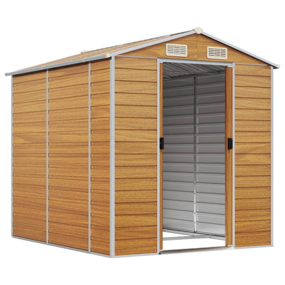 vidaXL Garden Shed Light Brown 191x215x198 cm Galvanised Steel 3