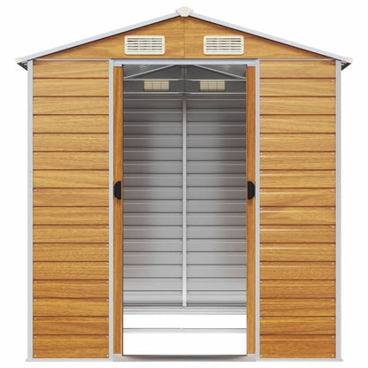 vidaXL Garden Shed Light Brown 191x215x198 cm Galvanised Steel 5