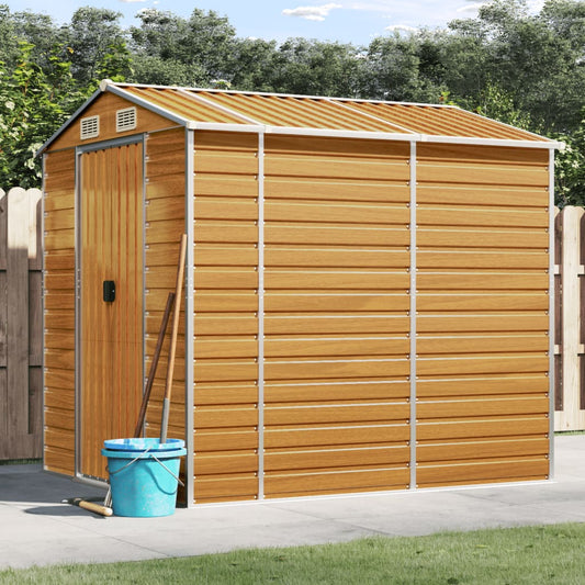 Garden Shed Galvanised Steel Light brown 191 x 215 x 198 cm