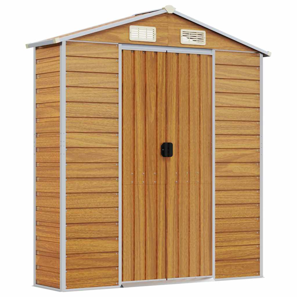 vidaXL Garden Shed Light Brown 191x300x198 cm Galvanised Steel 6