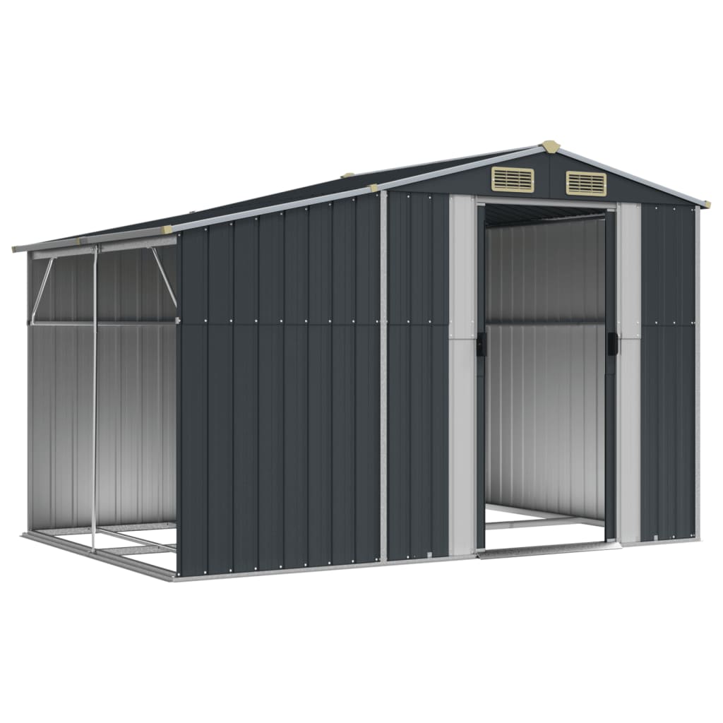 vidaXL Garden Shed Anthracite 277x192,5x179 cm Galvanised Steel 3
