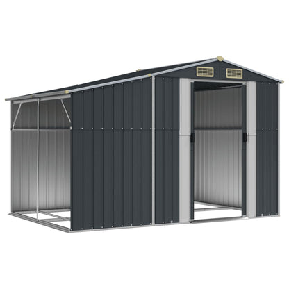 vidaXL Garden Shed Anthracite 277x192,5x179 cm Galvanised Steel 3