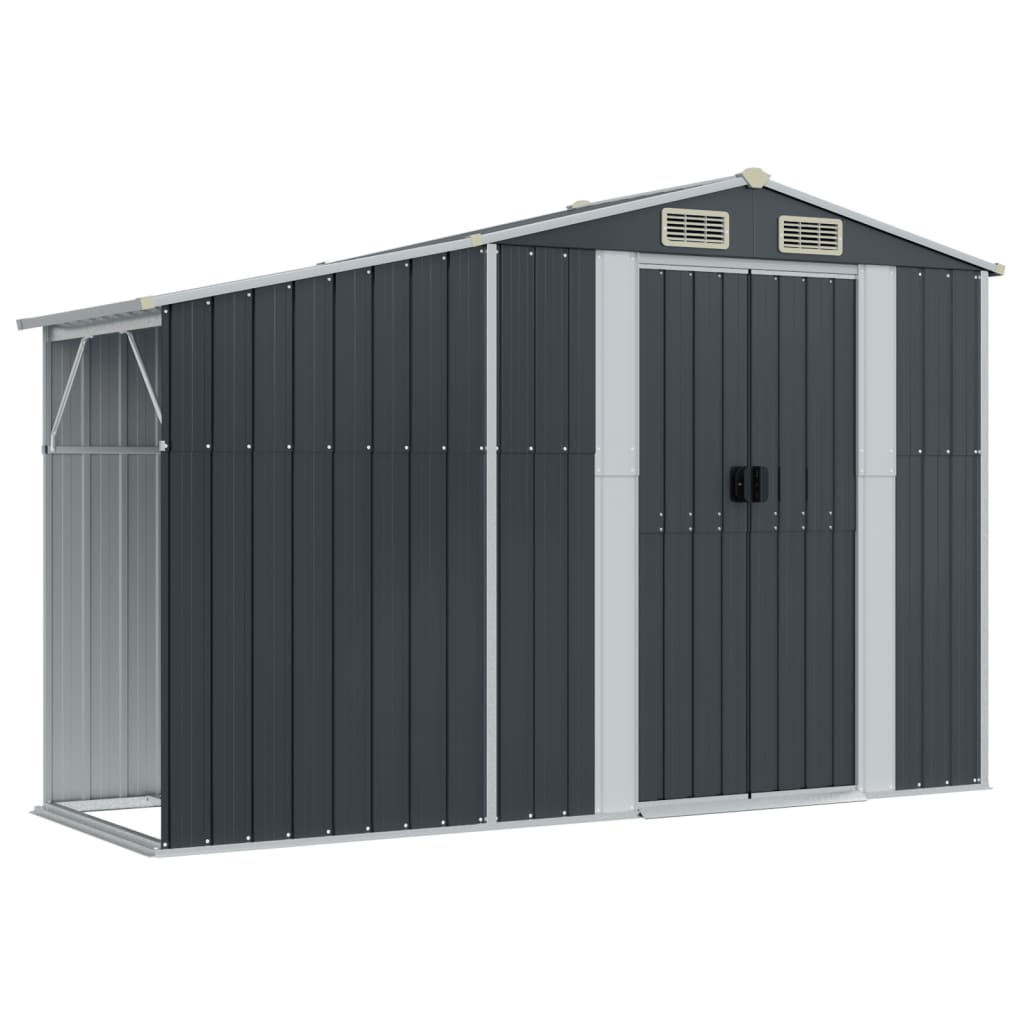 vidaXL Garden Shed Anthracite 277x192,5x179 cm Galvanised Steel 6