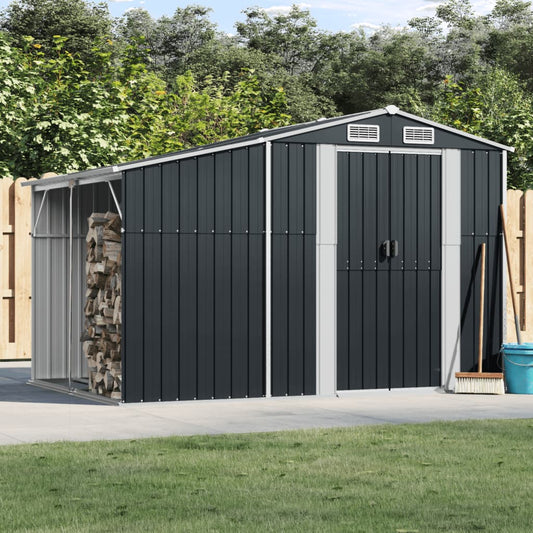 Garden Shed Galvanised Steel Anthracite 277 x 192.5 x 179 cm