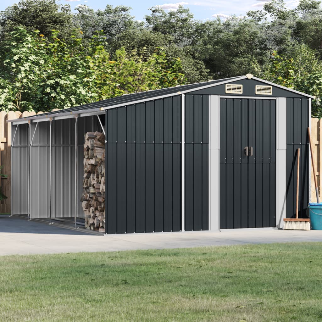 vidaXL Garden Shed Galvanised Steel