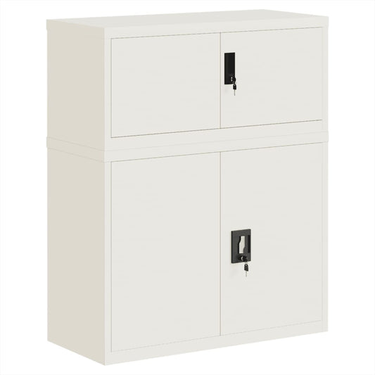 File Cabinet Steel White 90 x 40 x 110 cm