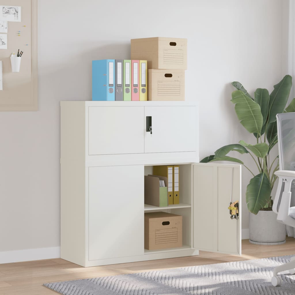 vidaXL File Cabinet White 90x40x110 cm Steel 1