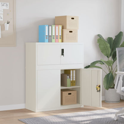 vidaXL File Cabinet White 90x40x110 cm Steel 1