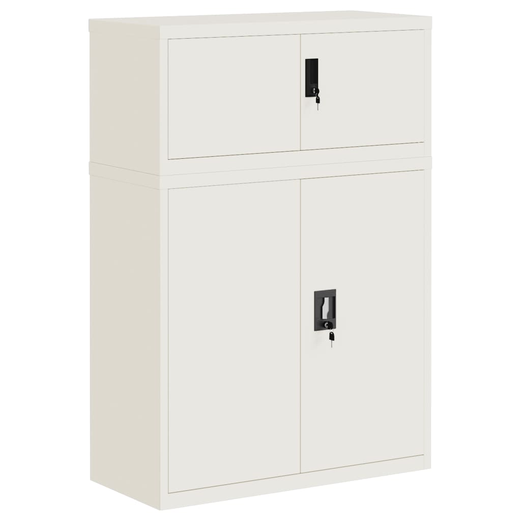 File Cabinet Steel White 90 x 40 x 130 cm