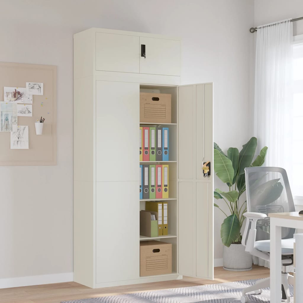 vidaXL File Cabinet Steel White
