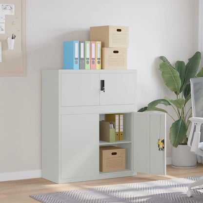 vidaXL File Cabinet Light Grey 90x40x110 cm Steel 1