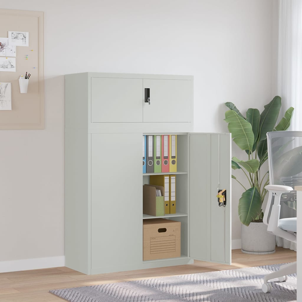 vidaXL File Cabinet Light Grey 90x40x145 cm Steel 1
