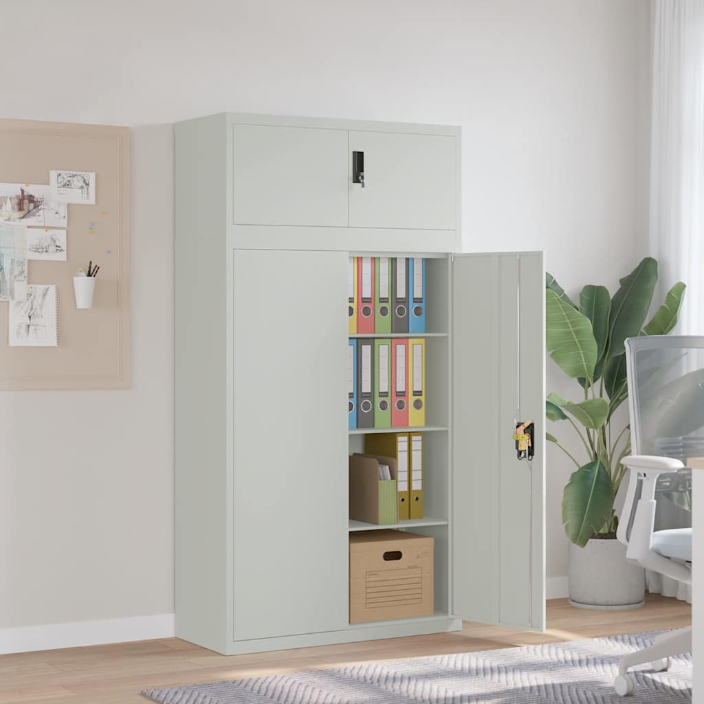 vidaXL File Cabinet Light Grey 90x40x180 cm Steel 1