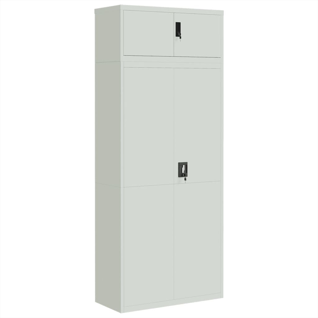 vidaXL File Cabinet Light Grey 90x40x220 cm Steel 2
