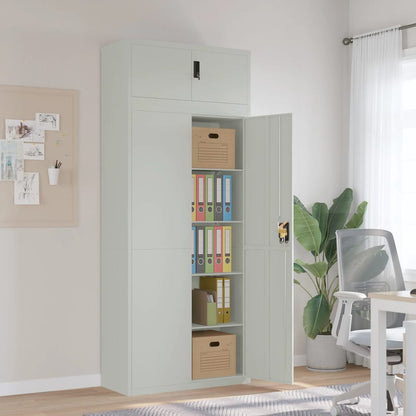 vidaXL File Cabinet Light Grey 90x40x220 cm Steel 1