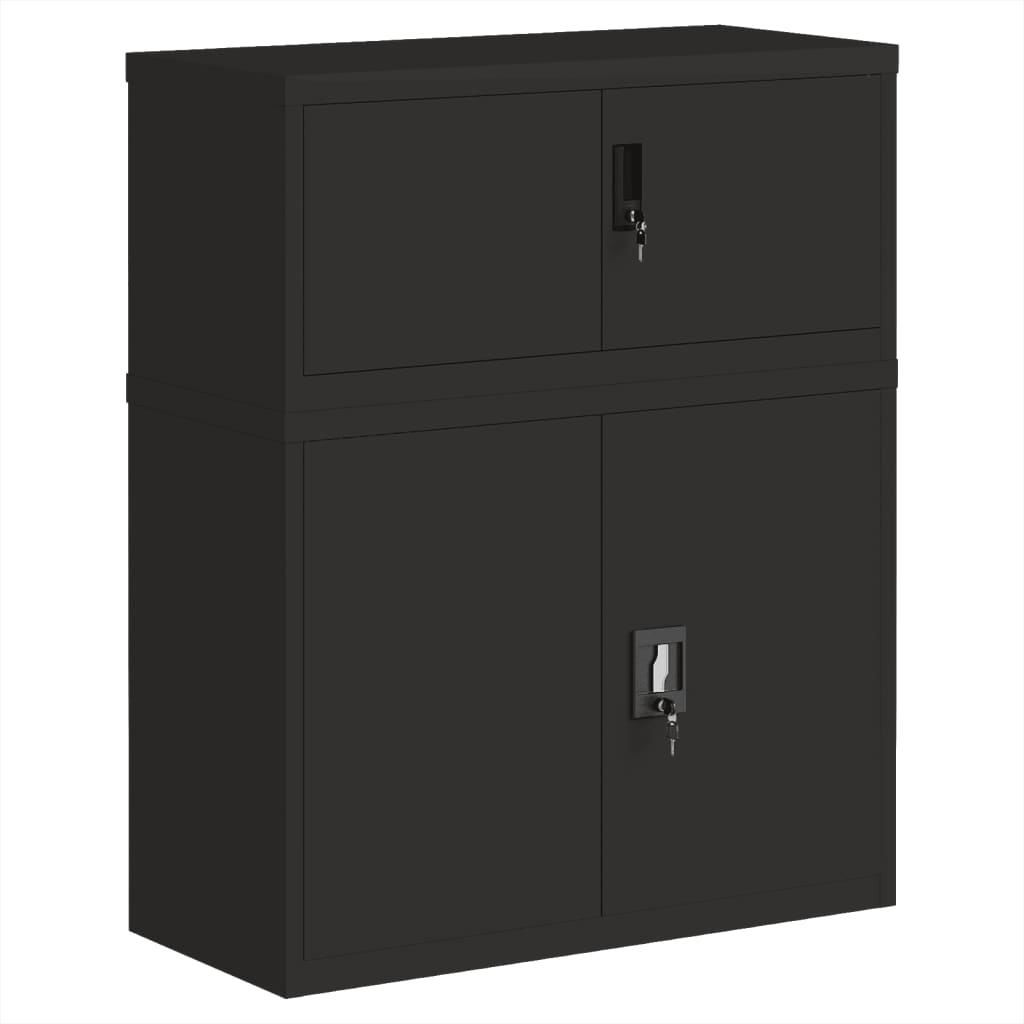 vidaXL File Cabinet Black 90x40x110 cm Steel 2