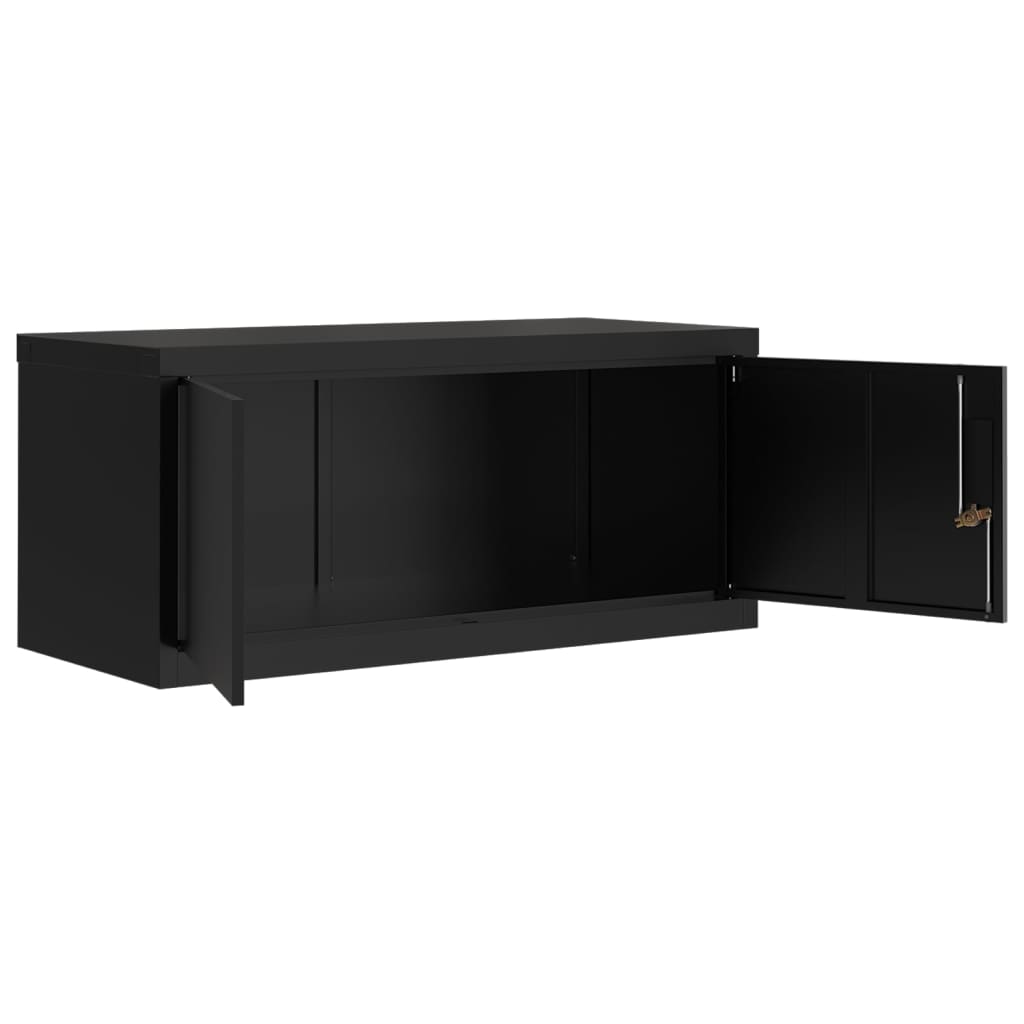 vidaXL File Cabinet Black 90x40x110 cm Steel 5