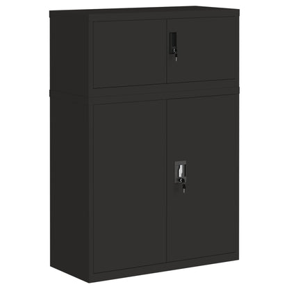 vidaXL File Cabinet Black 90x40x130 cm Steel 2