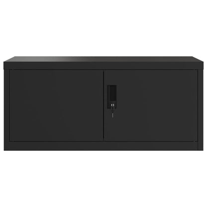 vidaXL File Cabinet Black 90x40x130 cm Steel 4
