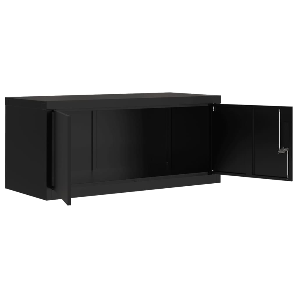 vidaXL File Cabinet Black 90x40x130 cm Steel 5