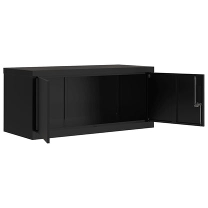 vidaXL File Cabinet Black 90x40x130 cm Steel 5