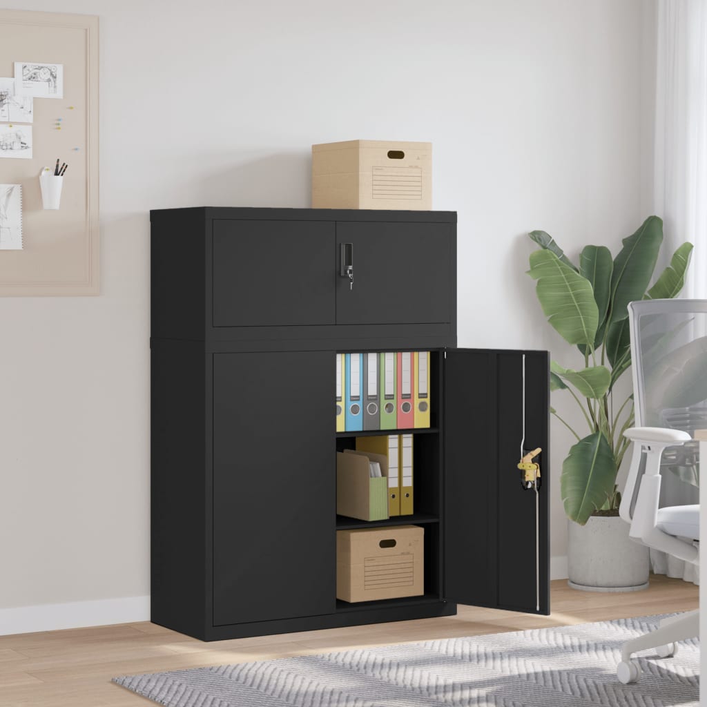 vidaXL File Cabinet Black 90x40x130 cm Steel 1