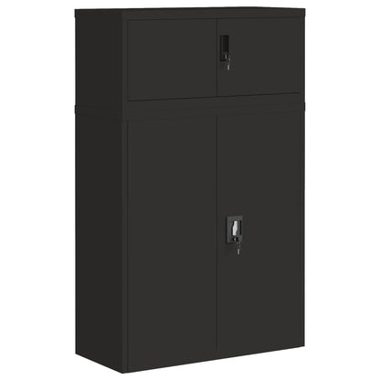 vidaXL File Cabinet Black 90x40x145 cm Steel 2