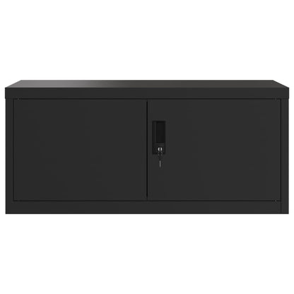 vidaXL File Cabinet Black 90x40x145 cm Steel 4