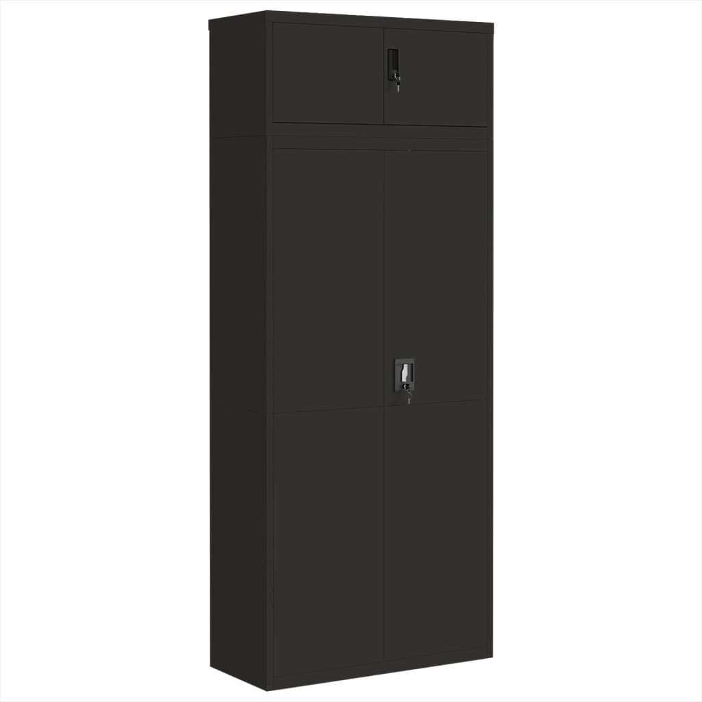 vidaXL File Cabinet Black 90x40x220 cm Steel 2