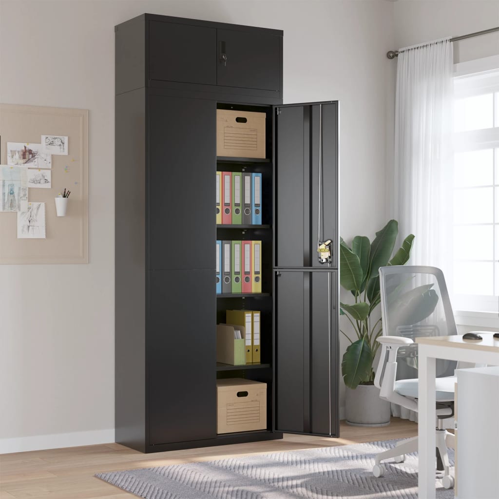 vidaXL File Cabinet Steel Black