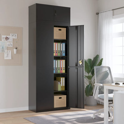 vidaXL File Cabinet Steel Black