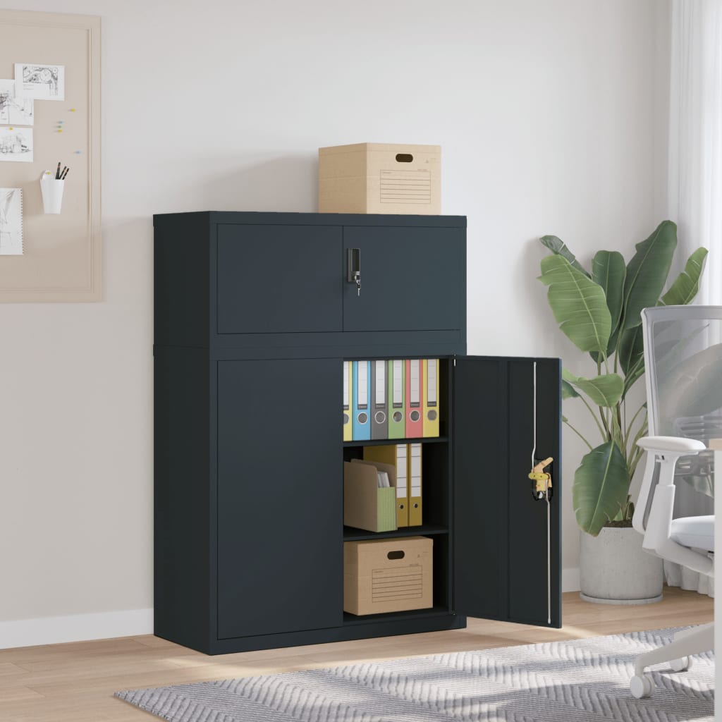 vidaXL File Cabinet Anthracite 90x40x130 cm Steel 1