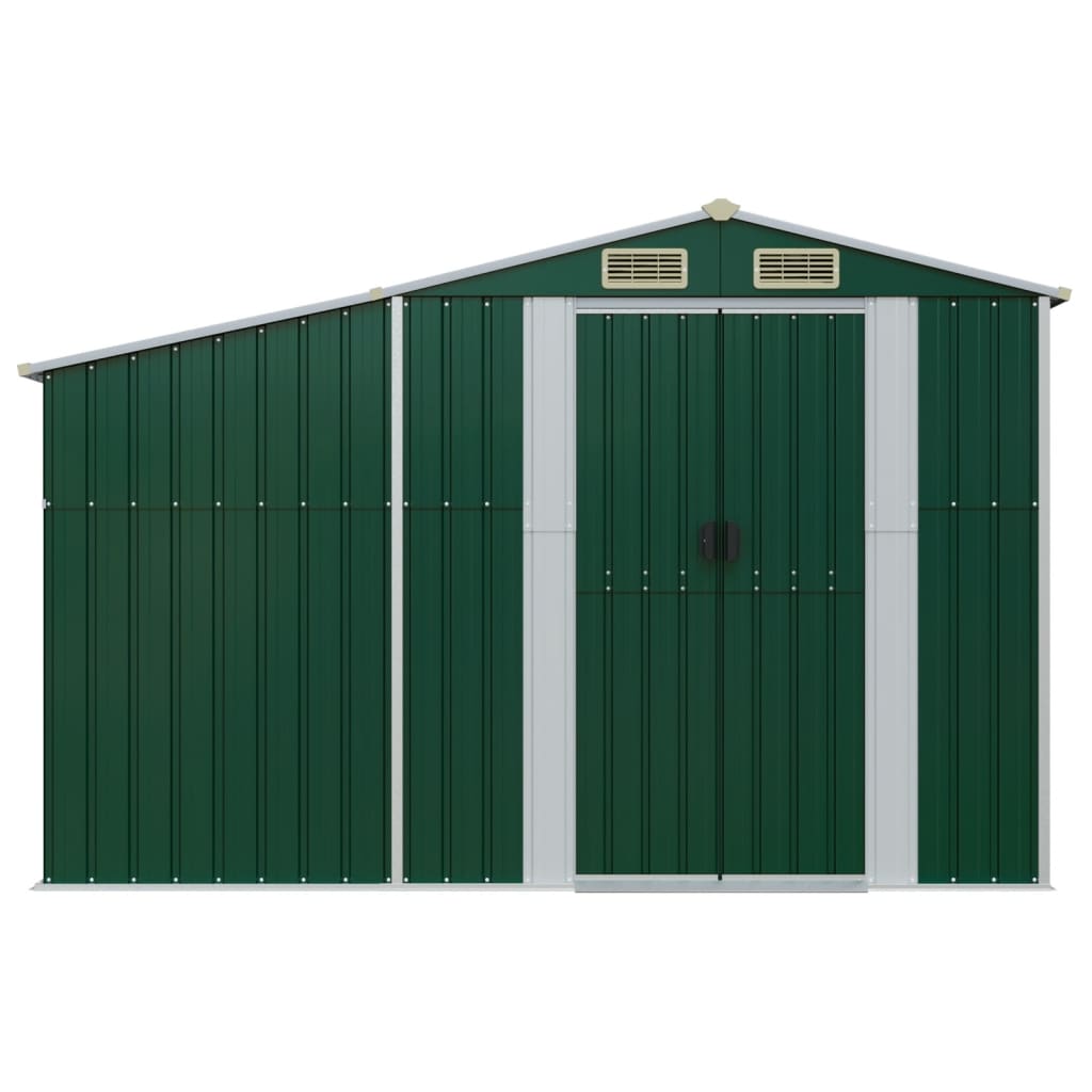 vidaXL Garden Shed Green 277x93x179 cm Galvanised Steel 3