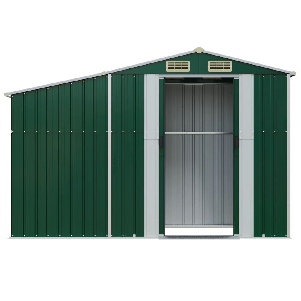 vidaXL Garden Shed Green 277x93x179 cm Galvanised Steel 4