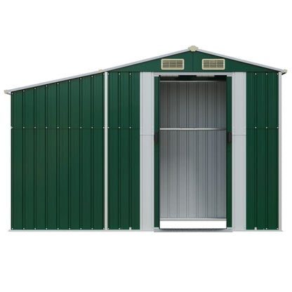 vidaXL Garden Shed Green 277x93x179 cm Galvanised Steel 4