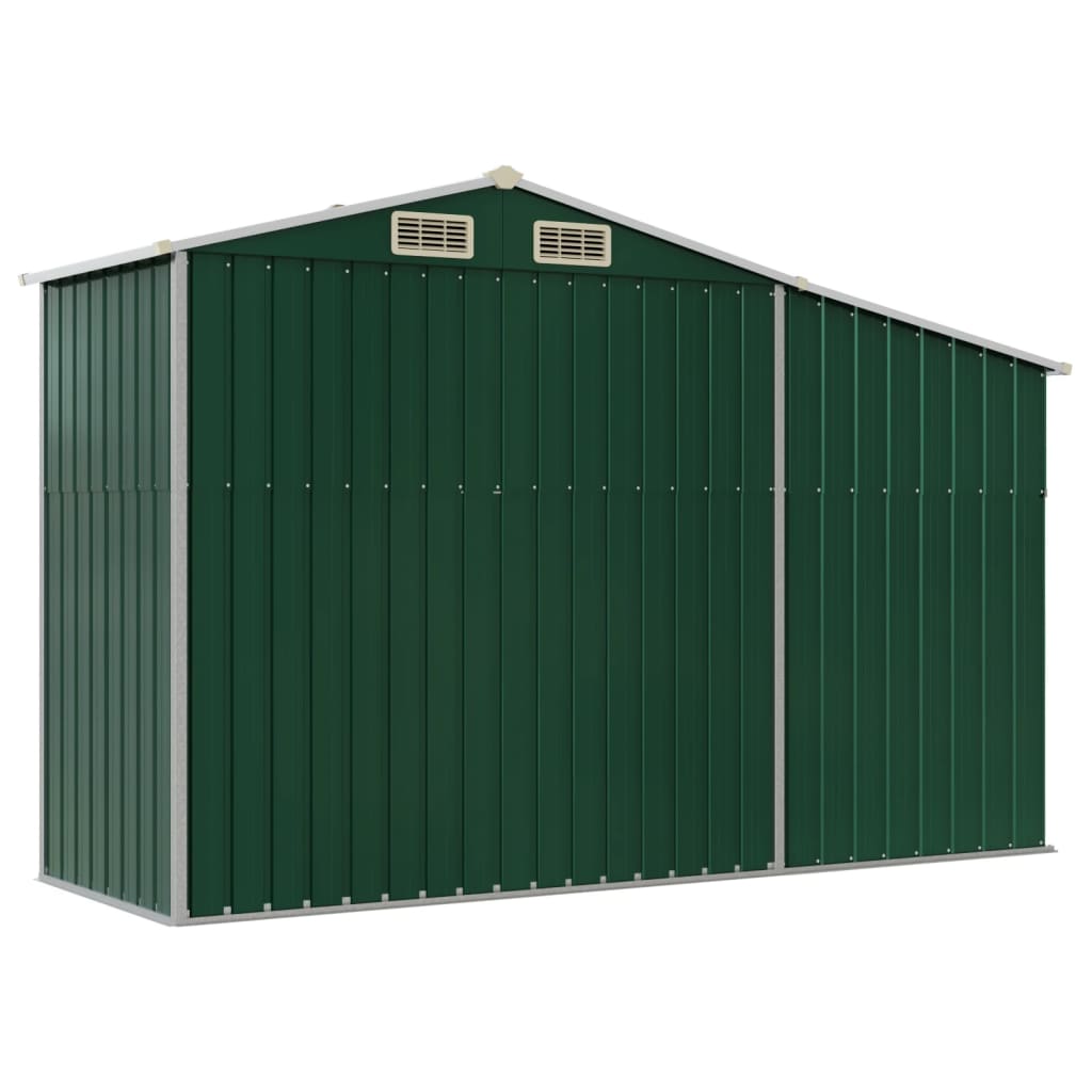 vidaXL Garden Shed Green 277x93x179 cm Galvanised Steel 5