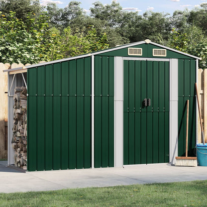 vidaXL Garden Shed Green 277x93x179 cm Galvanised Steel 1