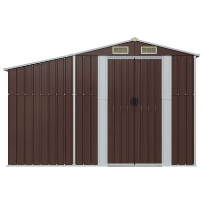 vidaXL Garden Shed Brown 277x93x179 cm Galvanised Steel 3