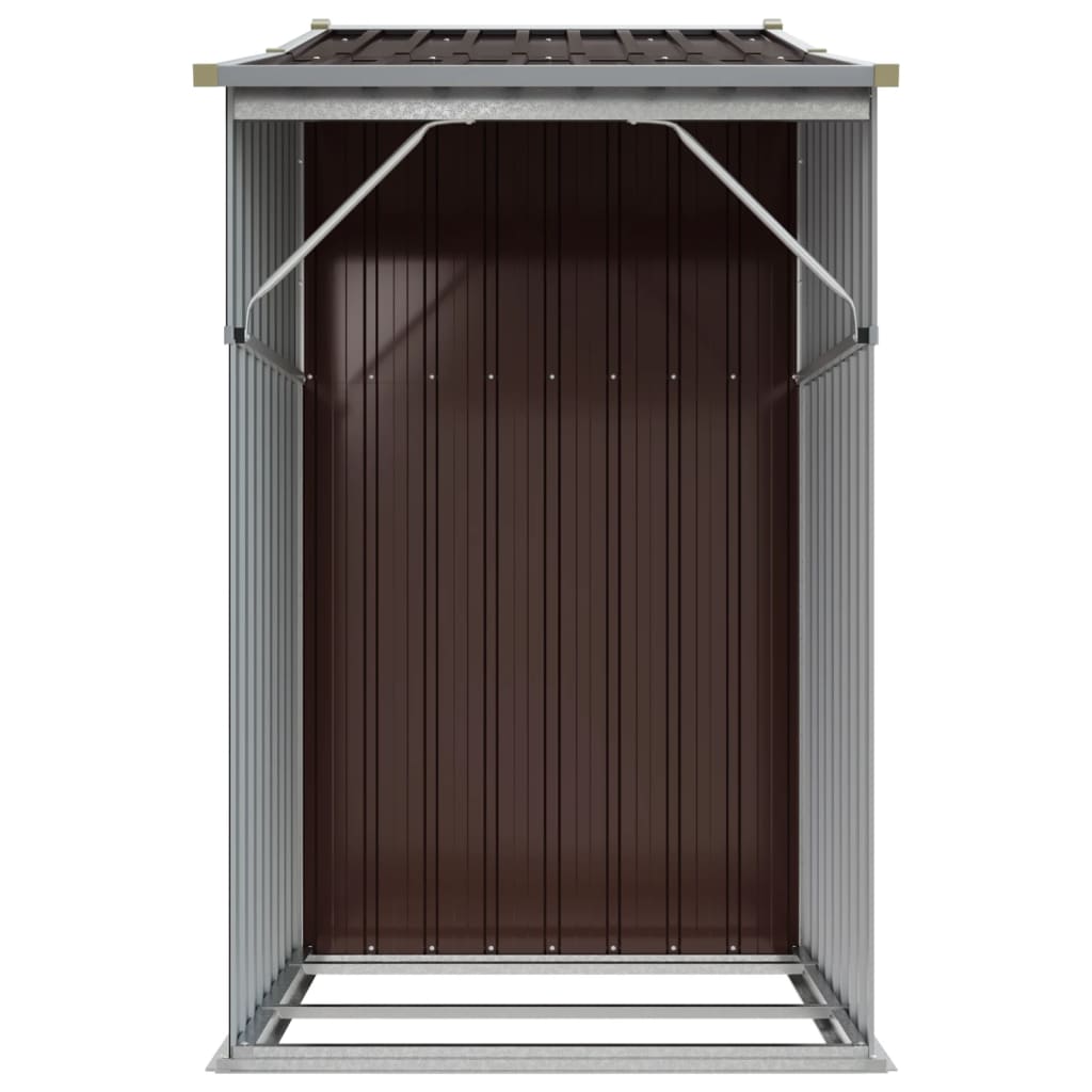 vidaXL Garden Shed Brown 277x93x179 cm Galvanised Steel 5