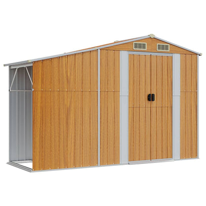 vidaXL Garden Shed Brown 277x93x179 cm Galvanised Steel 2