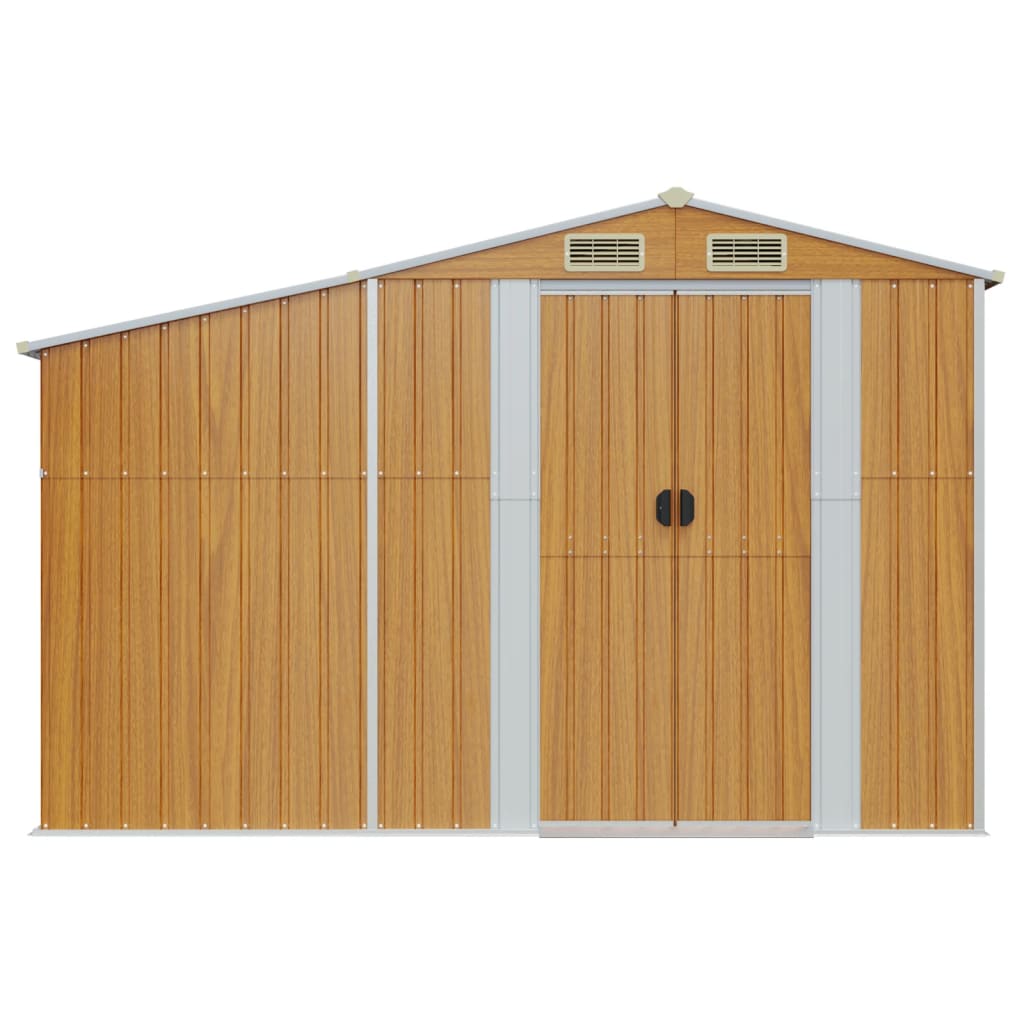vidaXL Garden Shed Brown 277x93x179 cm Galvanised Steel 3