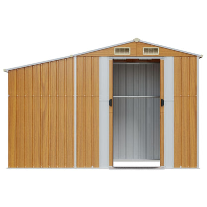 vidaXL Garden Shed Brown 277x93x179 cm Galvanised Steel 4