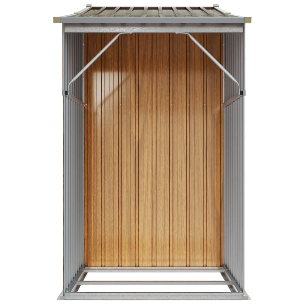 vidaXL Garden Shed Brown 277x93x179 cm Galvanised Steel 5