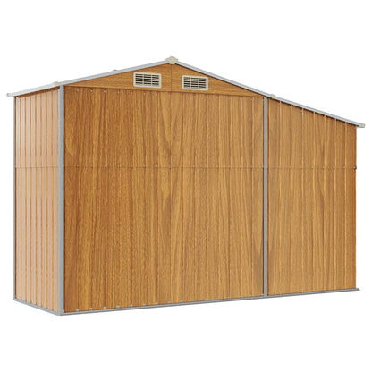 vidaXL Garden Shed Brown 277x93x179 cm Galvanised Steel 6