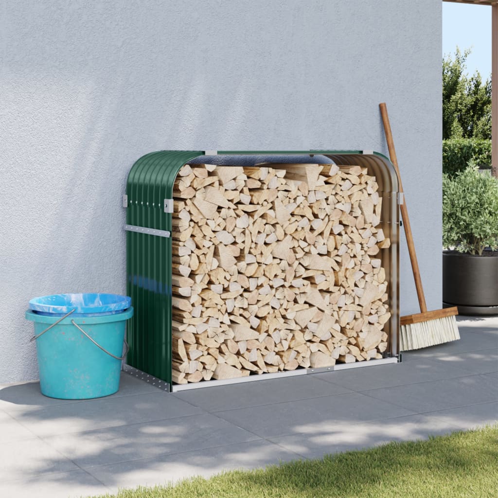 Log Holder Galvanised Steel Green 120 cm 100 cm