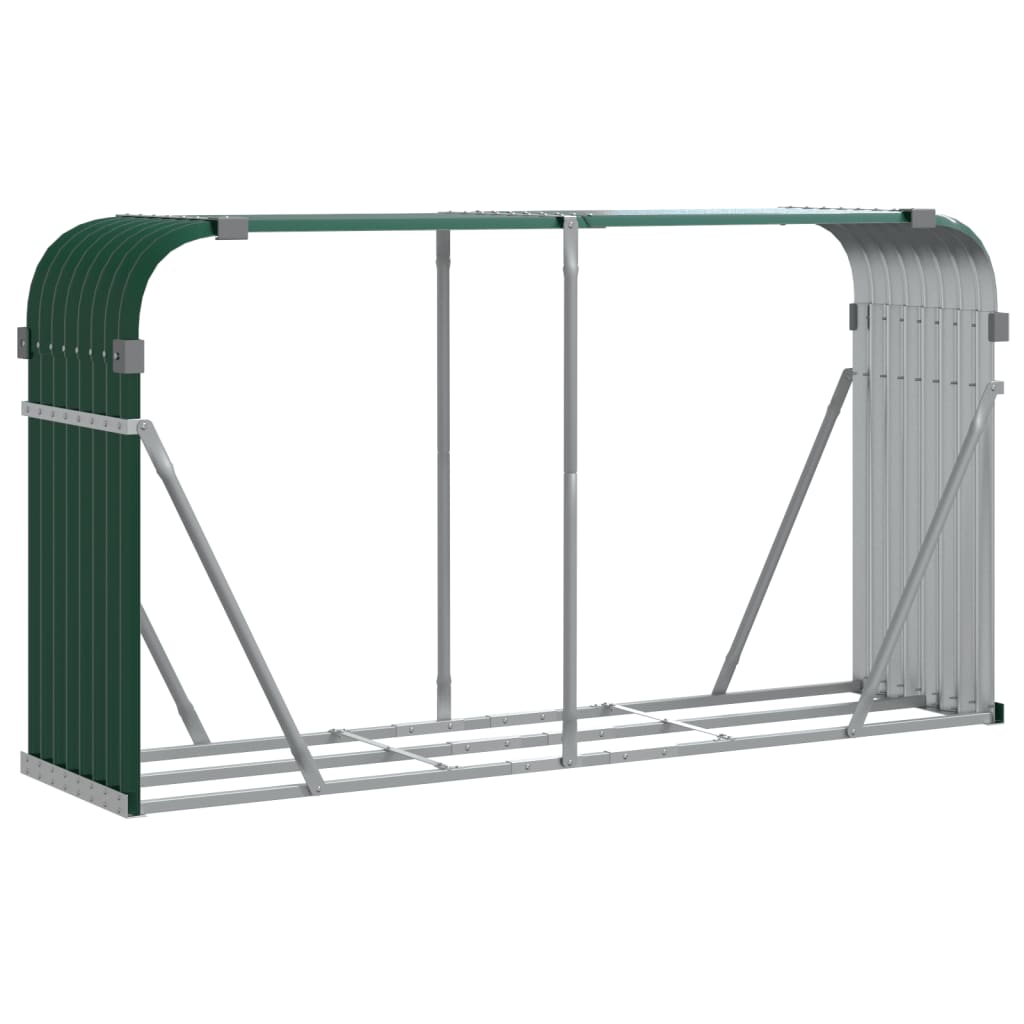 Log Holder Galvanised Steel Green 234 cm 100 cm