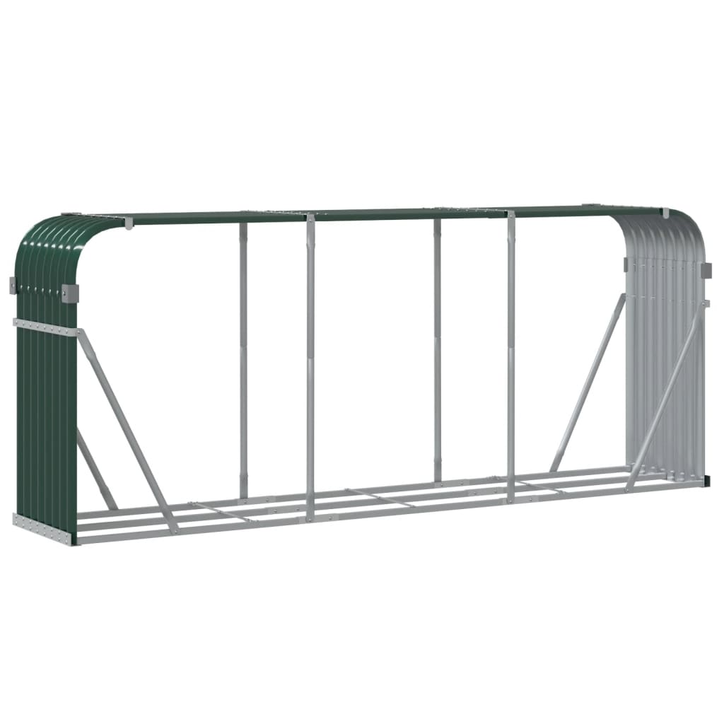Log Holder Galvanised Steel Green 234 cm 100 cm