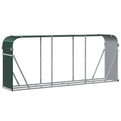 Log Holder Galvanised Steel Green 234 cm 100 cm