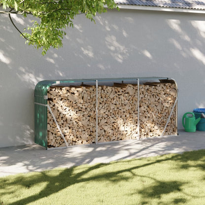 Log Holder Galvanised Steel Green 234 cm 100 cm