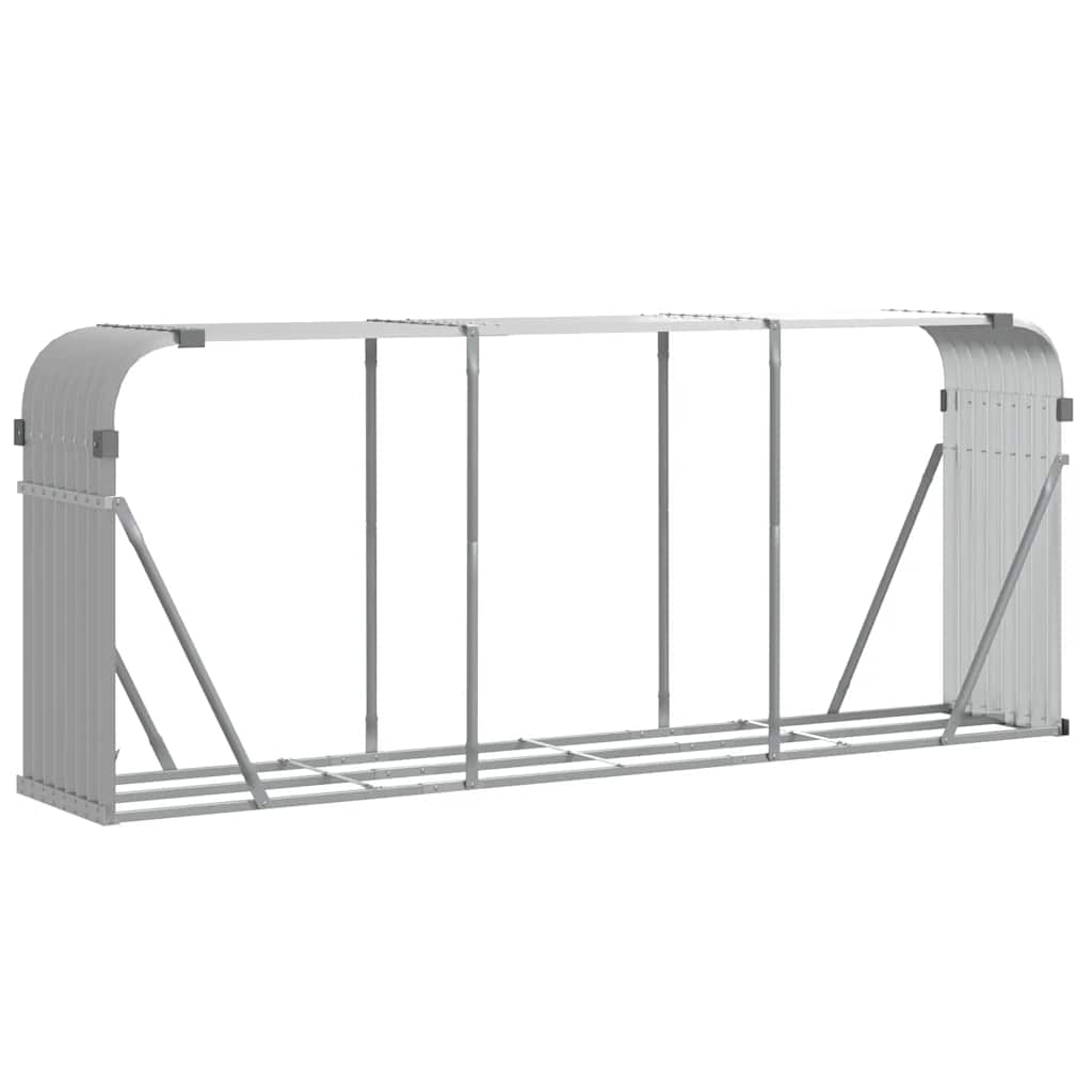 Log Holder Galvanised Steel Light Grey 234 cm